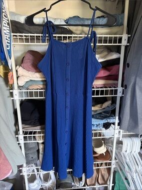 Harper Royal Blue Ribbed Midi Dress